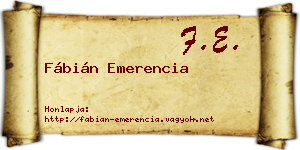 Fábián Emerencia névjegykártya