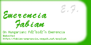 emerencia fabian business card